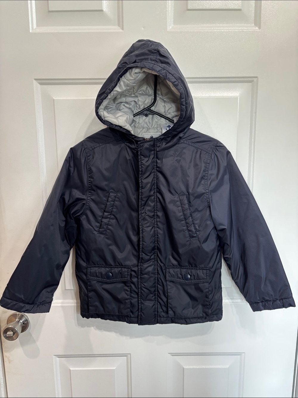 Gymboree Boys Navy Blue Hooded Winter Jacket Size 7-8